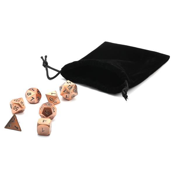 shopping כלי עבודה ECUBEE Antique Color Solid Metal Polyhedral Dice Role Playing RPG 7 Dice Set With Bag