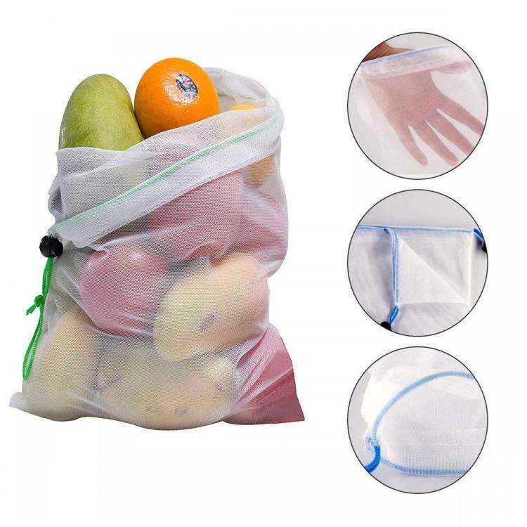 shopping כלי עבודה 10pcs Reusable Mesh Produce Bags Vegetable Fruit Storage Shopping Grocery Bag