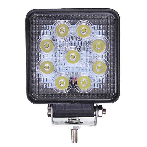 shopping אורות לרכב DC10-30V 27W 2500LM White 6000K 4X4 Square Flood LED Work Light forTruck ATV Boat Off Road Cars