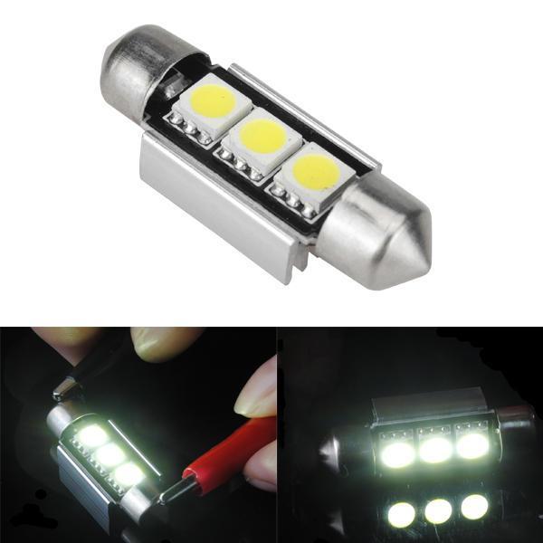 shopping אורות לרכב 39mm 5050 3SMD Canbus Error Free Double Shape Car White LED Light Bulb