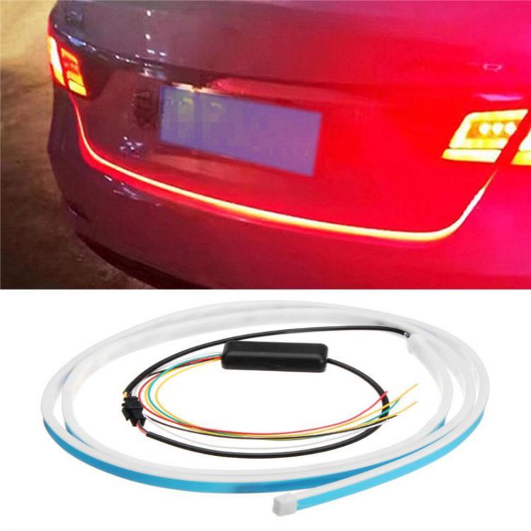 shopping אורות לרכב RGB DC12V 7.5W 150cm Car Rear Trunk Flow Type Tailgate LED Light Strip Brake Light Bar