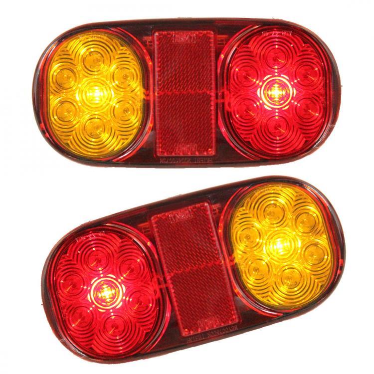 shopping אורות לרכב LED Rear Tail Lights Turn Signal Lamps Waterproof 12V 2PCS for Boat Trailer UTE Camper Truck