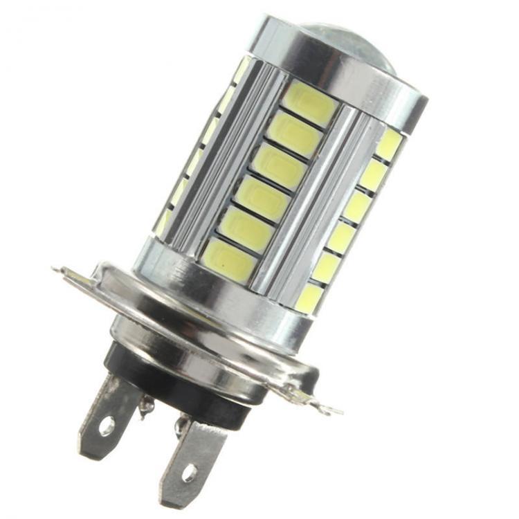 shopping אורות לרכב H7 5630 33 SMD White LED Car Lens DRL Fog Headlight Light Bulb