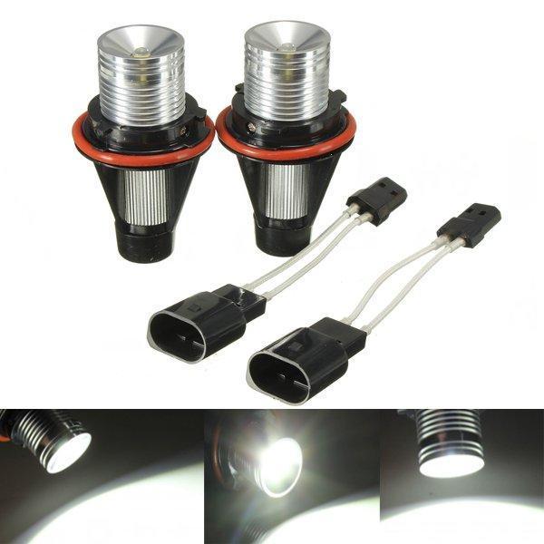 shopping אורות לרכב 5W 6000K Pair LED White Angel Eyes Halo Light For BMW E39 E60 E63 E64 E53 X5