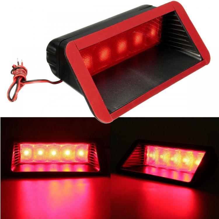 shopping אורות לרכב 12V Car 5 LED Warning Rear Tail 3rd Third Brake Stop Light High Mount Lamp Red