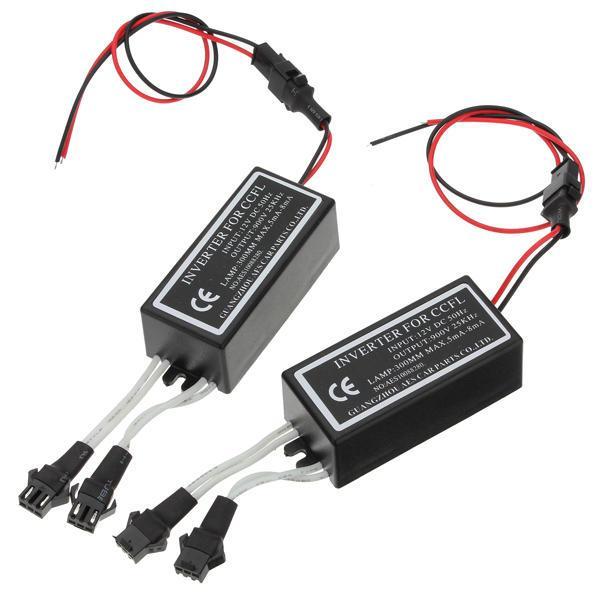 shopping אורות לרכב 2PCS CCFL Angel Eyes Halo Ring Lights Inverters 12V Anti Interference