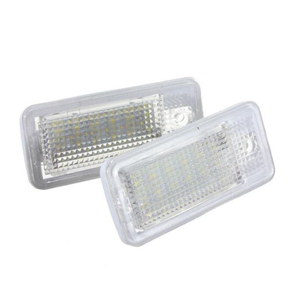 shopping אורות לרכב Pair 18 LED License Plate Lights for Audi A3 S3 A4 B6 B7 A6 S6 Q7