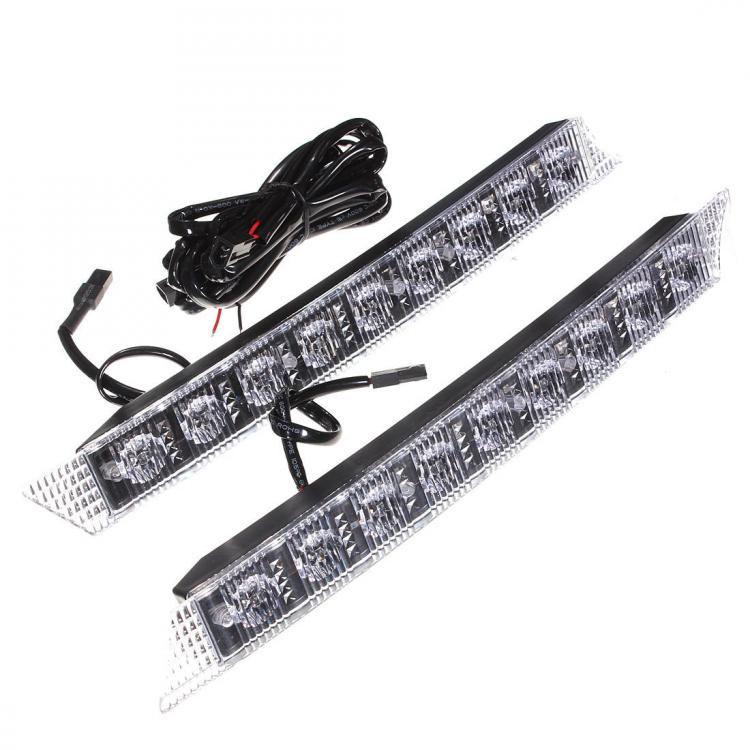 shopping אורות לרכב 30cm 9 LED Car Daytime Running Lights DRL Spot Driving Lamp White 2PCS Universal for Audi/Porsche