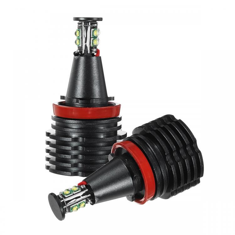 shopping אורות לרכב 80W H8 LED Angel Eyes Lights Halo Fog Bulbs CANBUS Error Free White for BMW E92 E93 E63 E70 X5