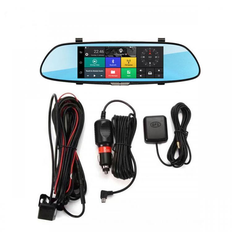 shopping מצלמות לרכב וציוד iMars 3G WIFI GPS 1080P Android 7 Inch Car Rear View Mirror Dash HD Dual Lens DVR Camera