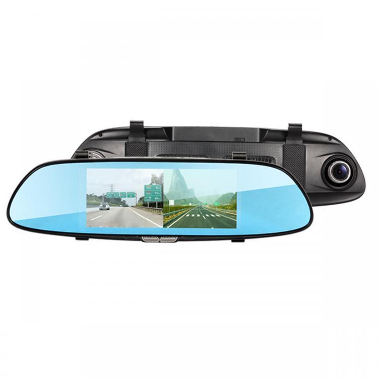 shopping מצלמות לרכב וציוד FHD 1080P 7 Inch Dual Lens Rear View Mirror Dash Reversing Camera Car DVR 170 Degree Touch