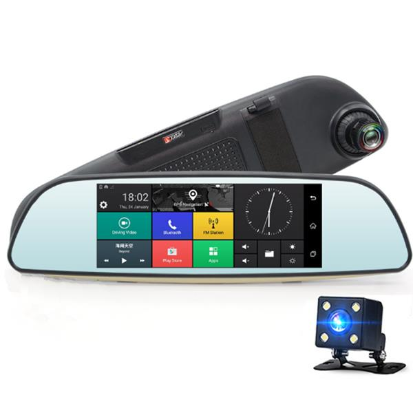 shopping מצלמות לרכב וציוד JUNSUN E515 Dual Lens GPS FHD 1080P DVR Rearview Camera Night Vision Loop-cycle Recording