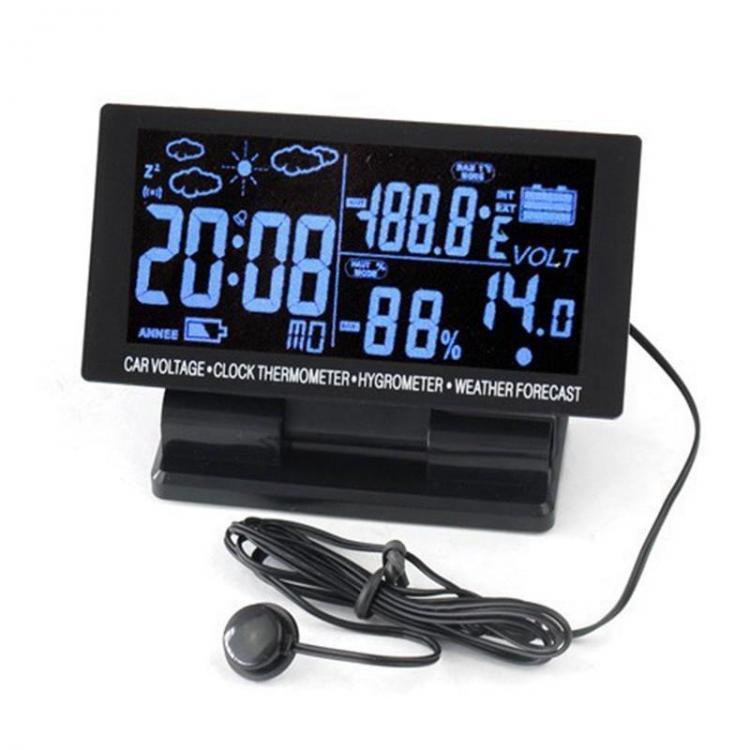 shopping ציוד אלקטרוני לרכב EC60 4.5 inch LED Display 12V/24V Car Thermometer+Voltmeter+Hygrometer+Weather Forecast+Clock