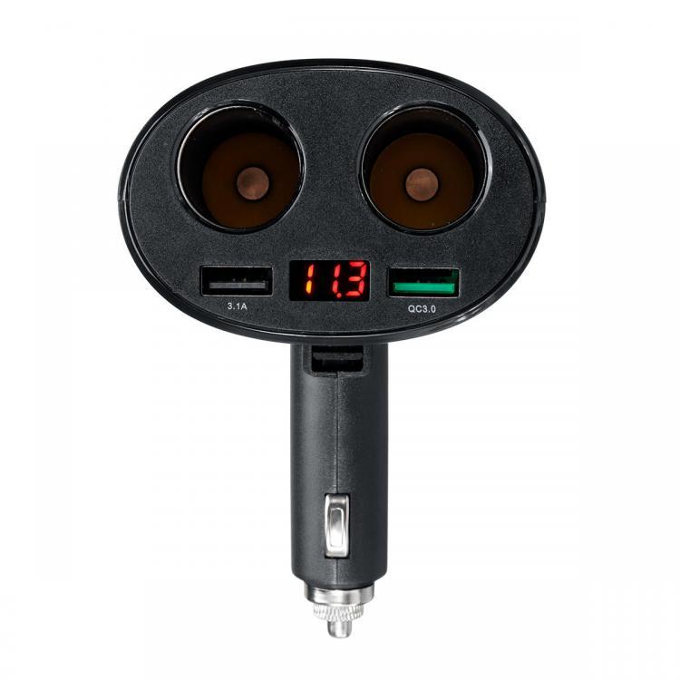 shopping ציוד אלקטרוני לרכב QC3.0 C igarette Lig hter Car USB 12V-24V 2 Port Charger Socket Splitter Plug Adapter Car Charger 2in1