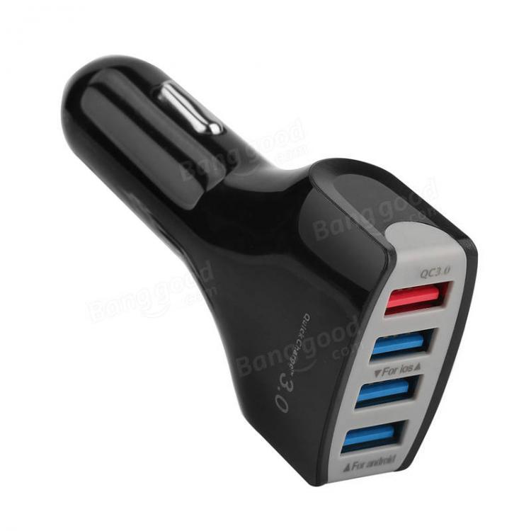 shopping ציוד אלקטרוני לרכב Atongm Fast Charging 4 USB Port Car Charger Adapter for Cellphone And Tablet