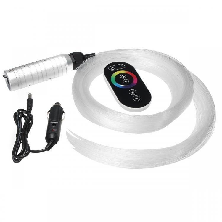 shopping ציוד אלקטרוני לרכב DC12V 6W 150Pcs RGB LED Fiber Optics Star Ceiling Light Engine Kit Car Power Adapter