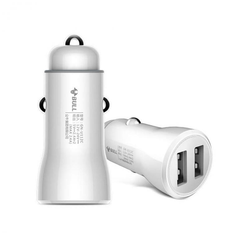 shopping ציוד אלקטרוני לרכב 2 PCS BULL GN-USU112C 5V 2.4A Dual USB Dual Interface Multifunctional Car Charger