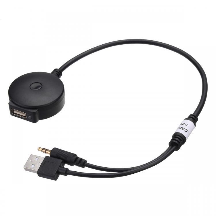shopping מערכות שמע ומסכים לרכב Car bluetooth Audio 3.5mm AUX USB Music Adapter Cable For BMW And Mini Cooper