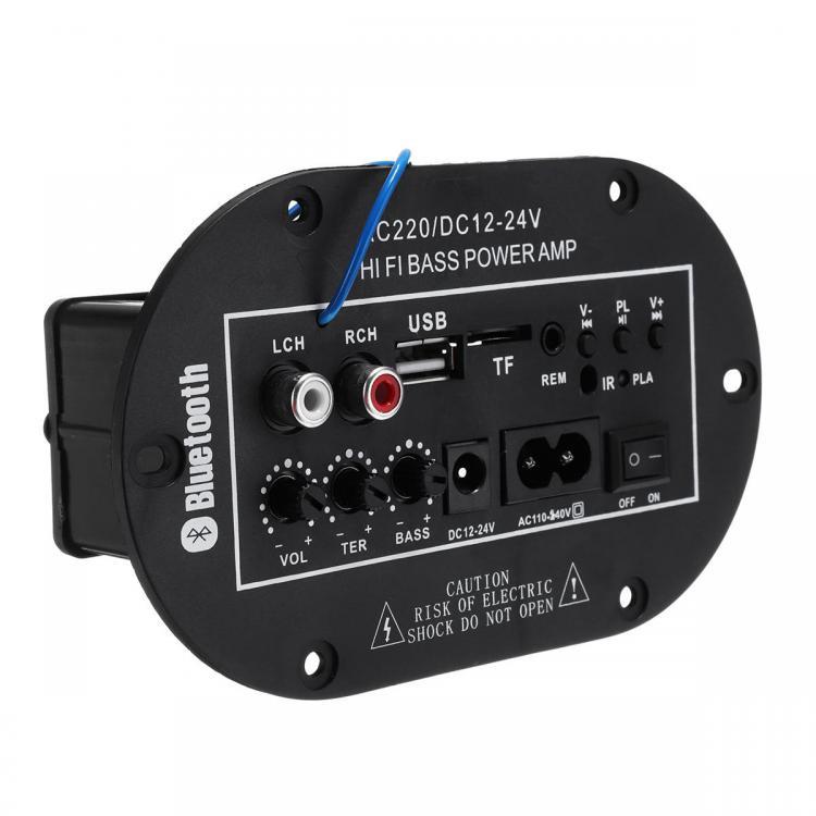 shopping מערכות שמע ומסכים לרכב 100W High Power bluetooth Subwoofer Hi-Fi Bass AMP Amplifier Board with Remote Control For Home Car MP3 Audio