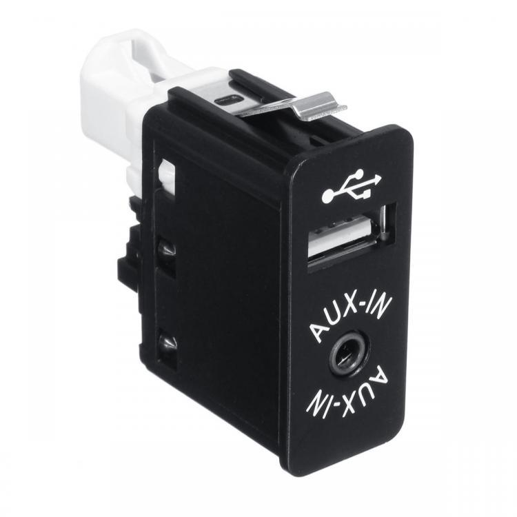 shopping מערכות שמע ומסכים לרכב USB AUX In Auxiliary Audio Input Socket Switch Interface Panel For BMW E81 E87 E60 E90 F10 F12 E70 F25 E70
