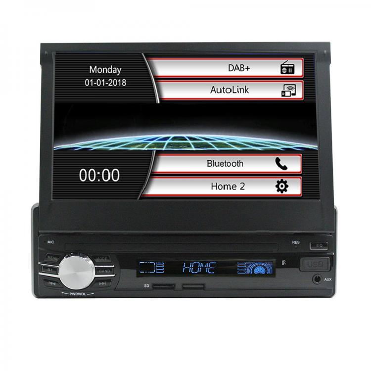 shopping מערכות שמע ומסכים לרכב 7 Inch 1 Din Car DAB+ Player FM AM Radio MP5 1080P Touch Screen Rearview Camera bluetooth Handsfree Autoradio