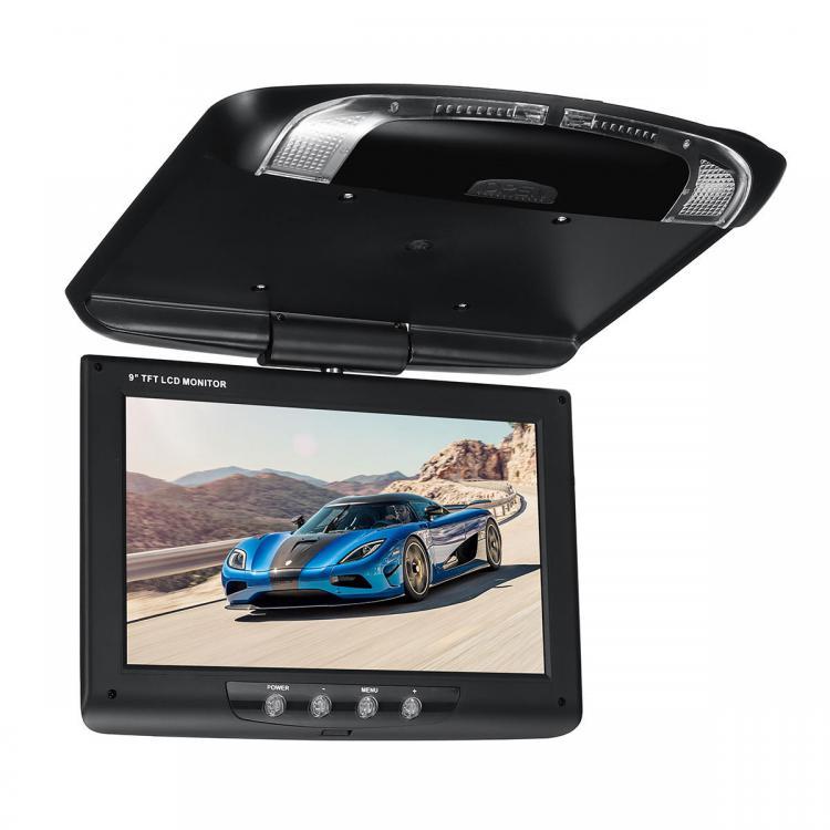 shopping מערכות שמע ומסכים לרכב 9 Inch Car Roof Mount Overhead Flip Down Monitor DVD CD Player Transmitter Games
