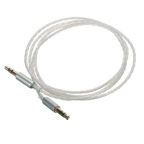 shopping מערכות שמע ומסכים לרכב Car AUX Stereo Male to Male Audio Upgrade PTFE Teflon Silver Plated Cable 3 Pole 3.5mm 1M