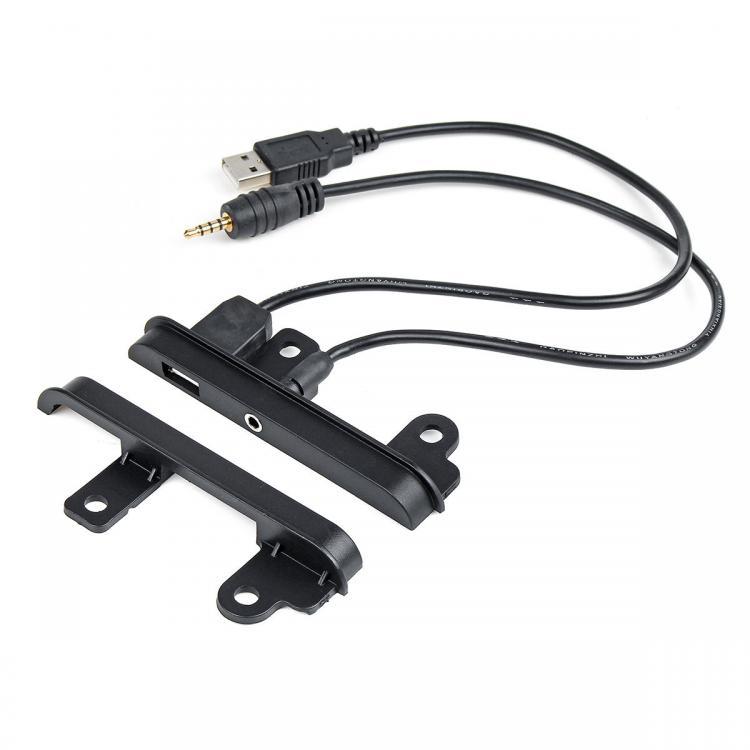 shopping מערכות שמע ומסכים לרכב 2 DIN Fascia Car Facia Dash Kit Side Trims Brackets with USB AUX Port Cable For Toyota