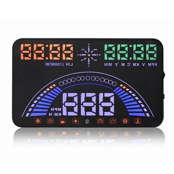 shopping אזעקה ומערכות אבטחה לרכב S7 5.8 Inch Car HUD Head Up Display OBD Km/h&amp;MPH GPS Speeding Warning