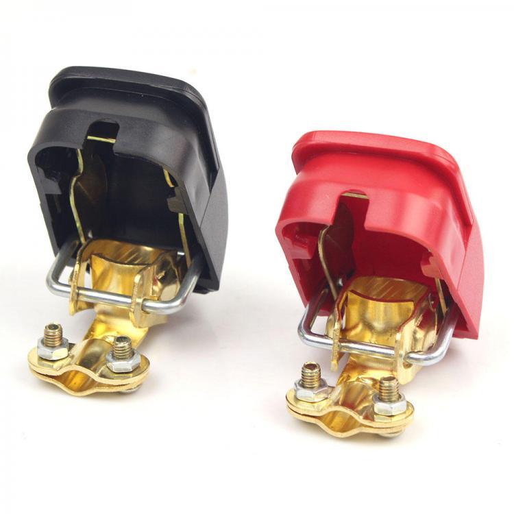 shopping מערכות למציאת תקלות FOXSUR Red and Black Pure Copper Car Battery Terminal Block Clip