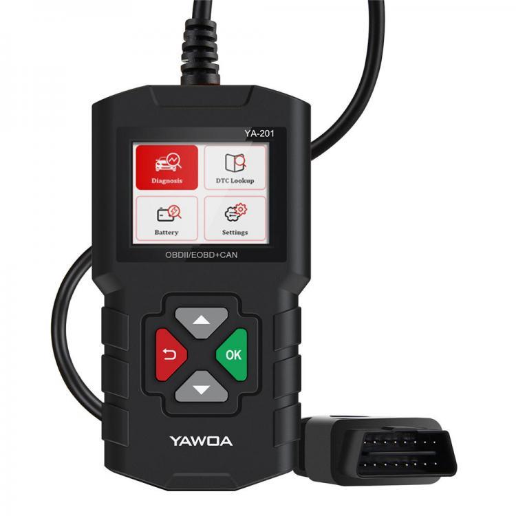 shopping מערכות למציאת תקלות YAWOA YA201 ODB2 Scanner Car Diagnostic Scan Tool Auto OBDII Engine Fault Code Reader Battery Tester PK CR3001