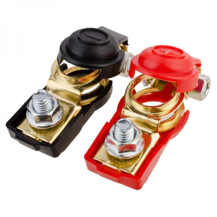 shopping מערכות למציאת תקלות Red and Black High Current Battery Clips Car Terminal Block Piles with Insulated Sheathed
