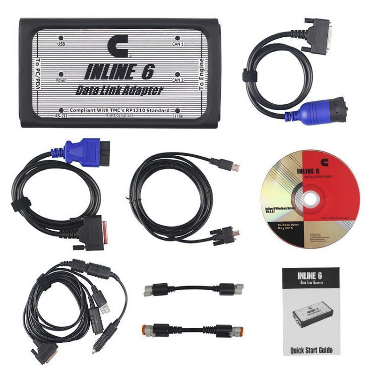 shopping מערכות למציאת תקלות INLINE 6 Data Link Adapter Heavy Duty Car Diagnostic Tool Scanner Full 8 Cable Truck Interface