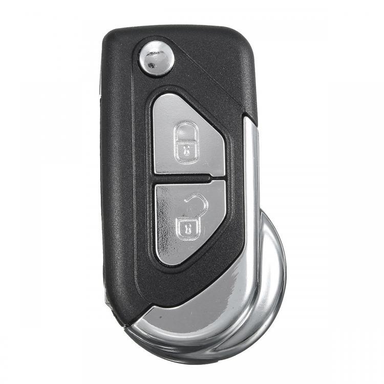 shopping חלקים לרכב 2 Buttons Plating Remote Key Fob Case Shell w/ Uncut Blade Flip for Citroen DS3
