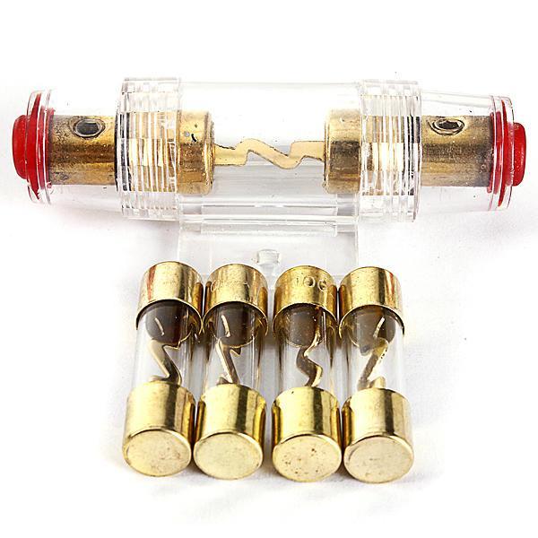 shopping חלקים לרכב Car Audio Refit AGU Fuse Holder 4/8 Gauge Wire With 4pcs 100 AMP Fuse