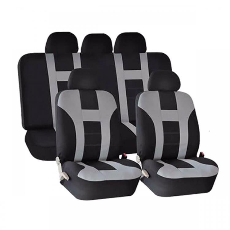 shopping אביזרי פנים לרכב Universal Car Seat Covers Front Rear Protectors 9 Piece Set Washable Grey&amp;Black