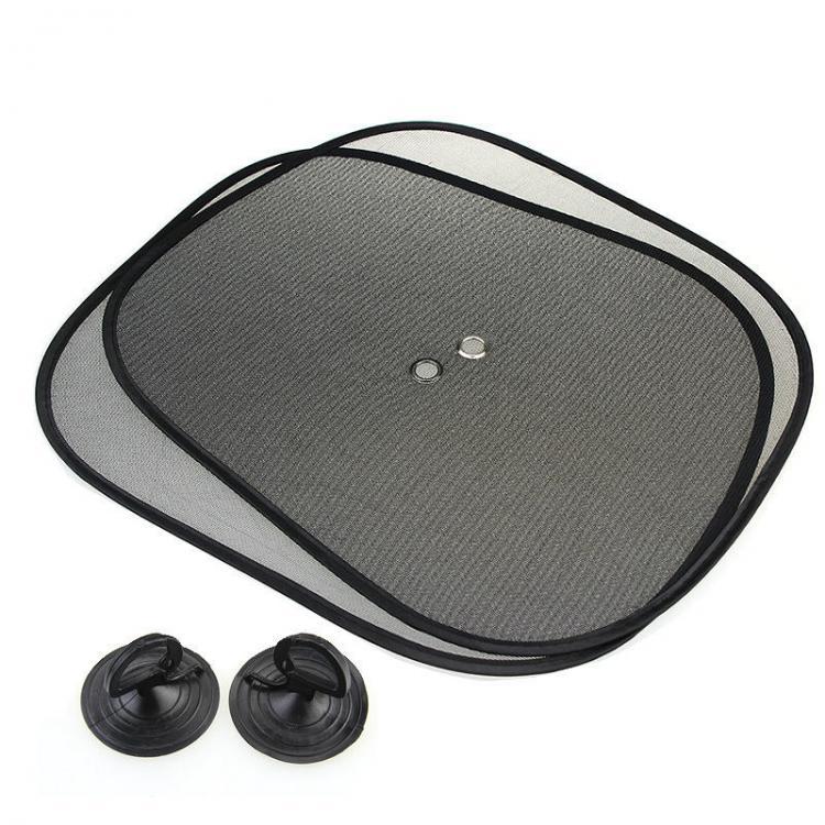 shopping אביזרי פנים לרכב 2pcs Side Net Yarn Car Window Sunshade Curtain Summer Suction Cup Sun Protection Lightproof Mat Pad