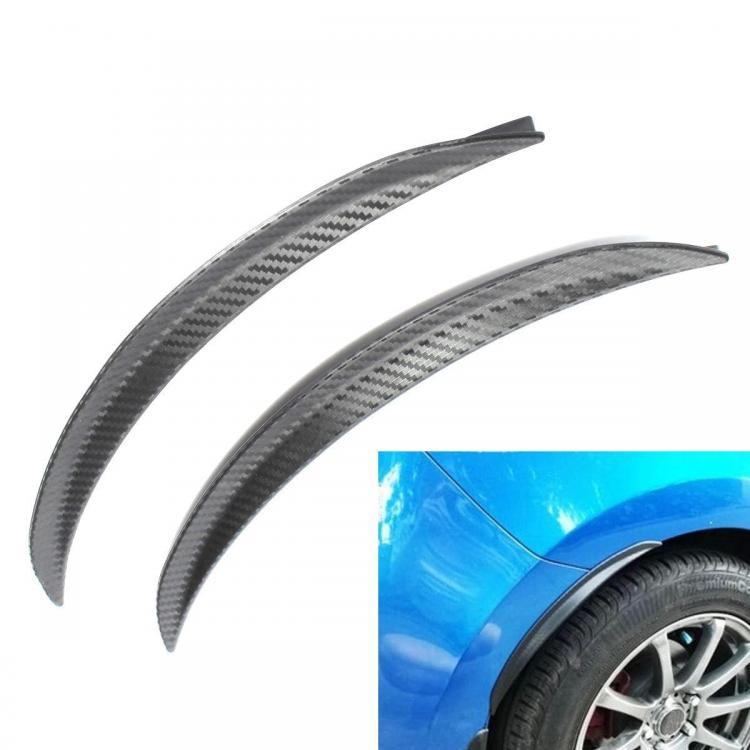 shopping אביזרי פנים לרכב 2pcs 32.5cm Car Carbon Fiber Fender Flares Wheel Lip Guard Body Kits