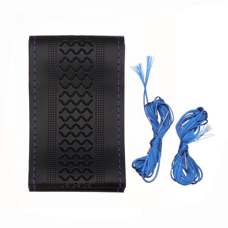 shopping אביזרי פנים לרכב DIY 38cm Car Steering Wheel Covers Microfiber Leather with Needles and Thread Universal