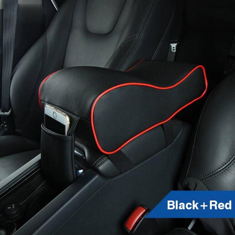 shopping אביזרי פנים לרכב Universal PU Leather Car Arm Rest Pad Memory Foam Auto Arm Rests Covers with Phone Pocket