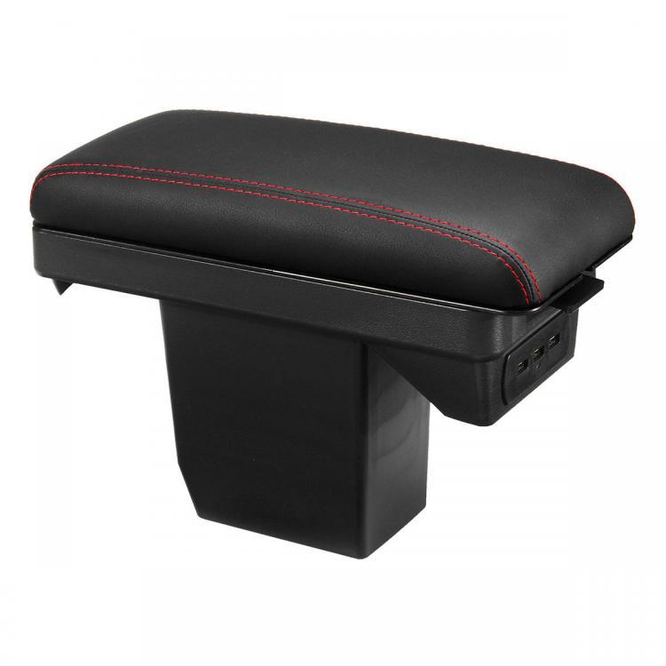 shopping אביזרי פנים לרכב Leather Car Armrest Console Center Arm Rest Box Cover Cushion with Charger Port for Peugeot 2008 301 2017-2018/Citroen C3-XR