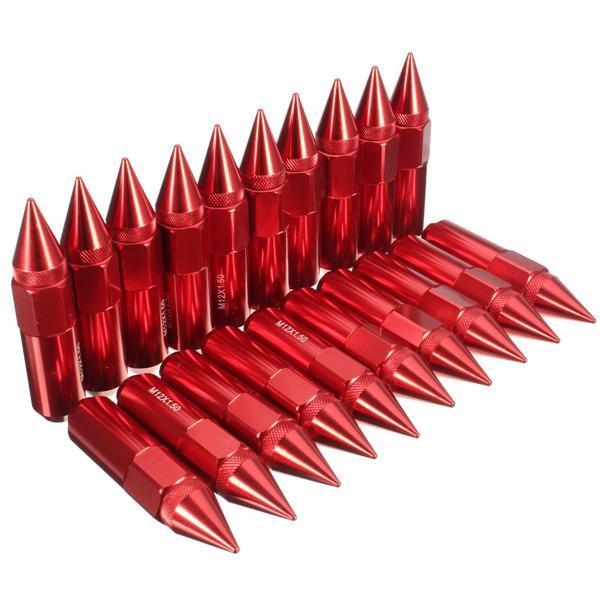 shopping אביזרי פנים לרכב 20pcs M12X1.5 Aluminum 60mm Car Wheels Rims Lug Nuts Spiked Extended Tuner