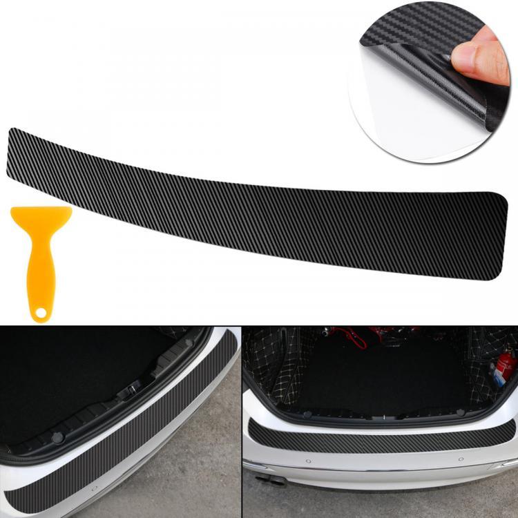 shopping אביזרי חוץ לרכב Carbon Fiber Sticker Vinyl Decal Car Tail Trunk Sill Plate Bumper Guard Protector Cover Trim