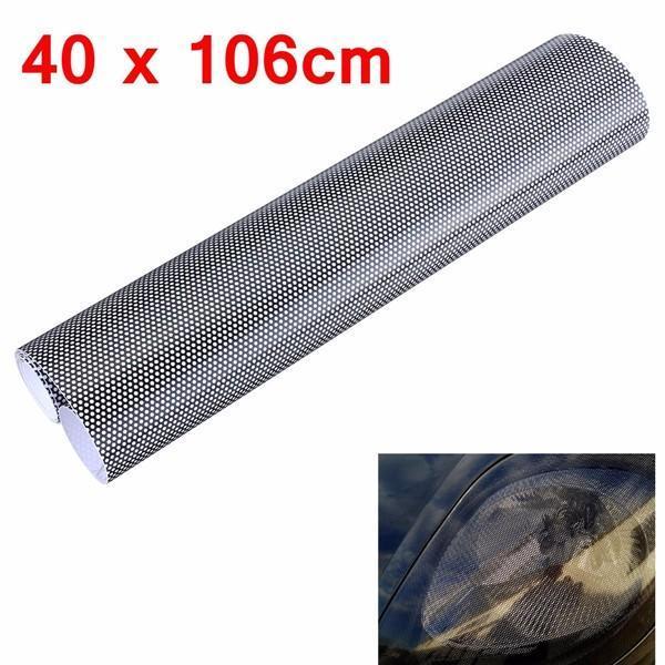 shopping אביזרי חוץ לרכב Tinting Perforated Mesh Film Fly Eye MOT Legal Tint Headlight Rear Lamp 40x106cm