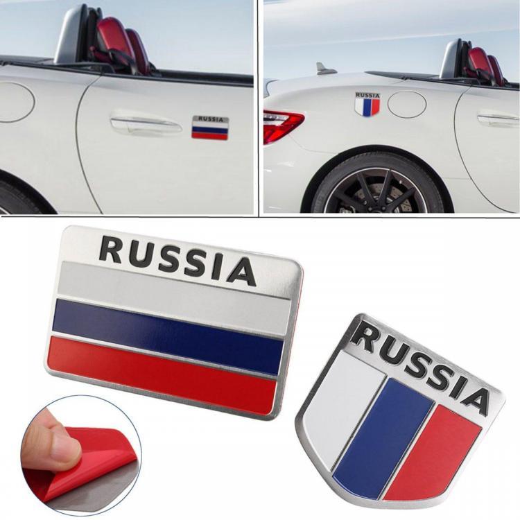 shopping אביזרי חוץ לרכב 3D Aluminum Alloy Russia Flag Car Auto Stickers Decal Emblem 5 X 5CM