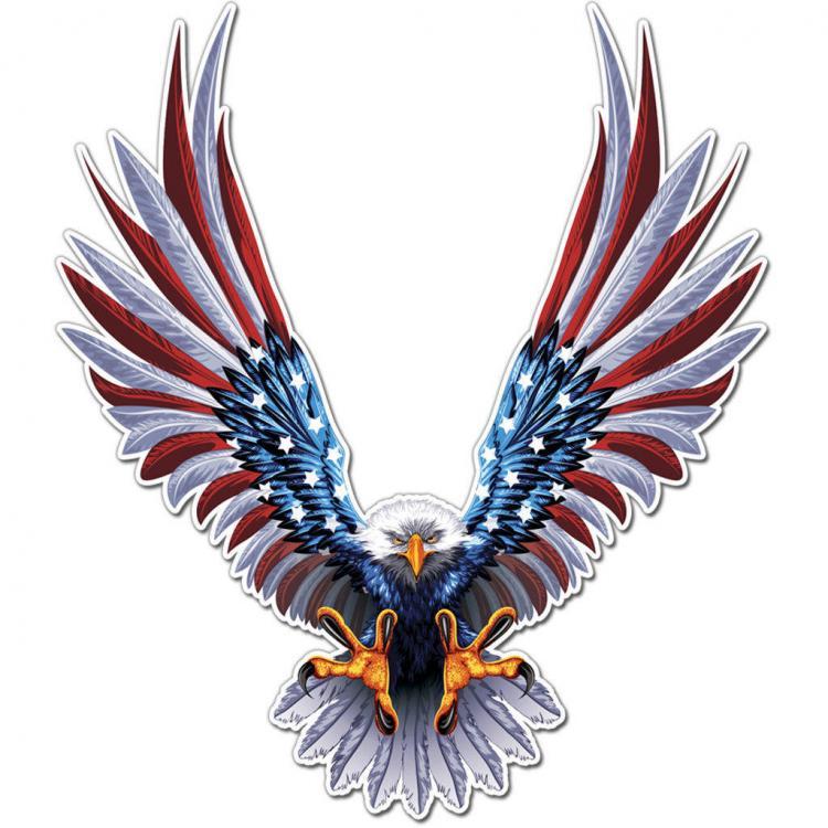 shopping אביזרי חוץ לרכב 6x6.75 Inch Vinyl Car USA Eagle Wings United States Flag Bumper Window Stickers Decal
