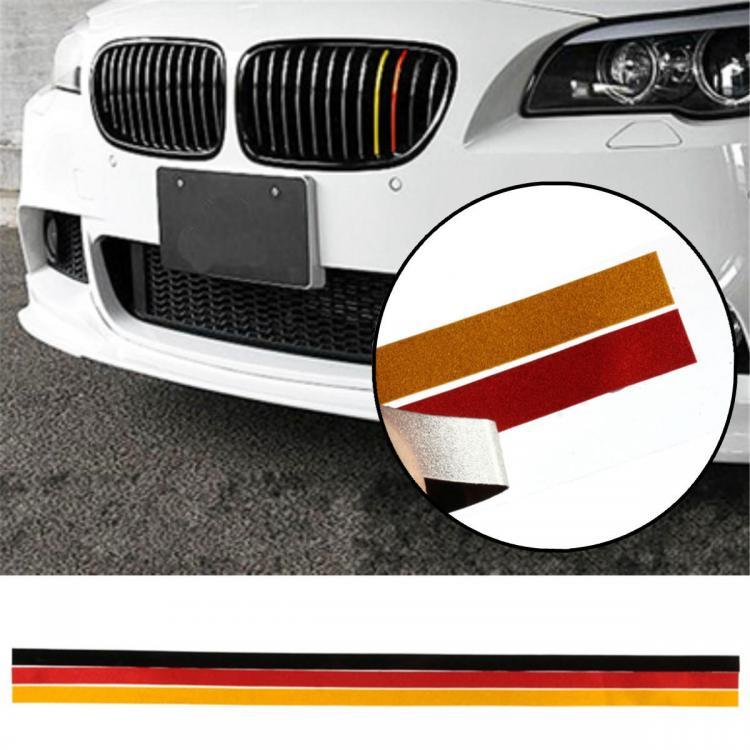 shopping אביזרי חוץ לרכב M-Sport Grille Grill Vinyl Strip Sticker Decal For BMW M3 M5 E46 E90 German Flag