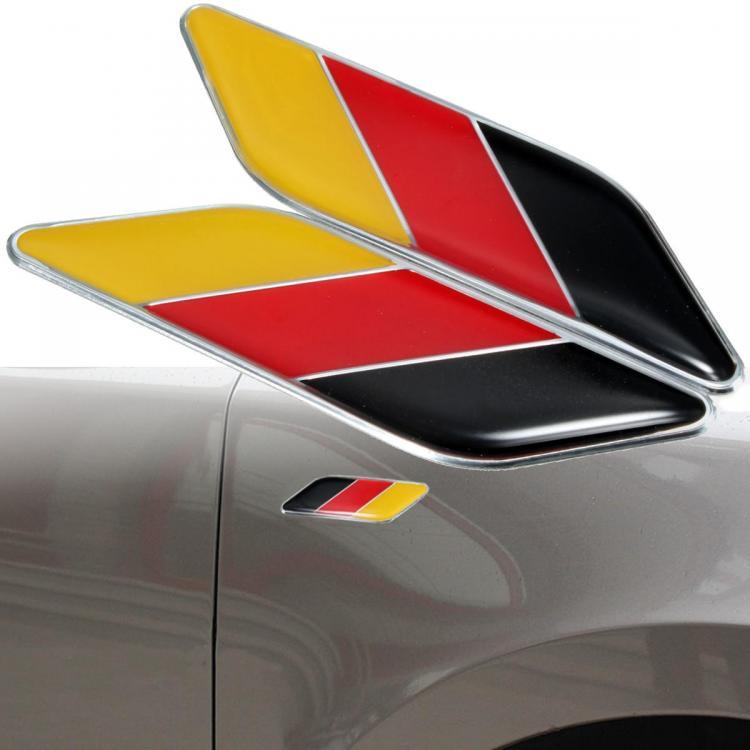 shopping אביזרי חוץ לרכב 2pcs 3D German Flag Sticker Badge Emblems Decal Decor For Car Truck Bike Laptop