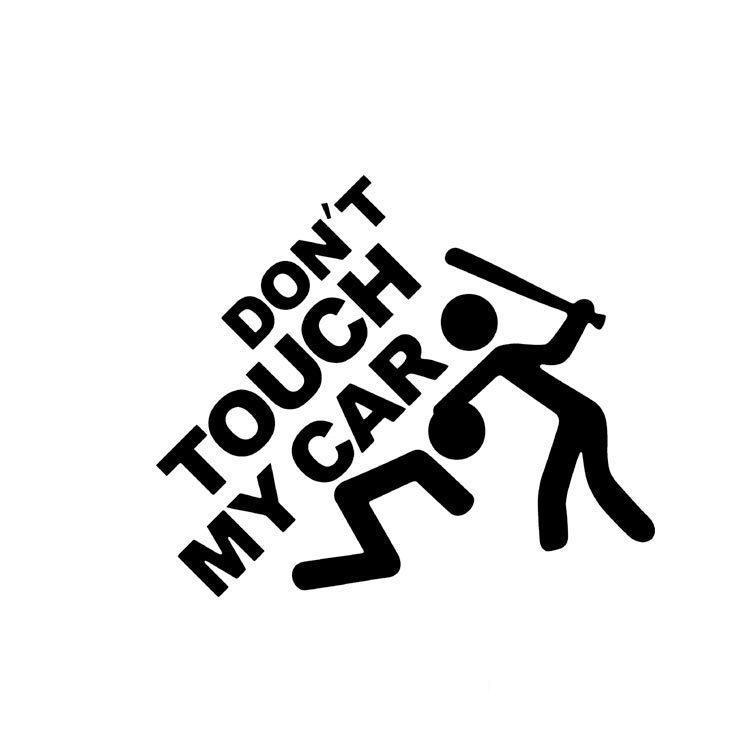 shopping אביזרי חוץ לרכב 19x22cm Safety Warning Vinyl Car stickers Do Not Touch My Car Auto Motorcycle Decals Decorations
