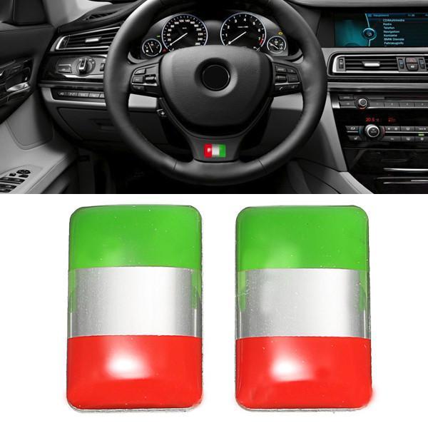 shopping אביזרי חוץ לרכב Pair Aluminium Italy Flag Badge Emblem Car Sticker Self-adhesive Labeling Decal Decoration